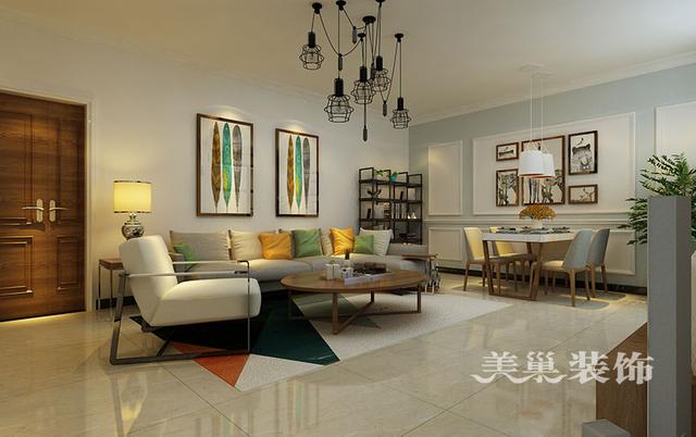 105平三室現(xiàn)代簡約風(fēng)裝修，全包造價11.5萬，營造一種輕松、自由的環(huán)境。