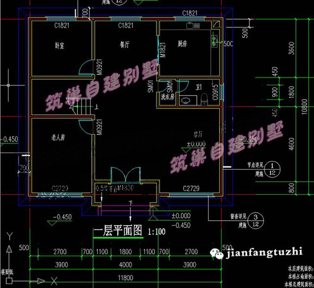11.8x10.8米農(nóng)村二層別墅設(shè)計圖，設(shè)有半封閉雙陽臺，非常實用