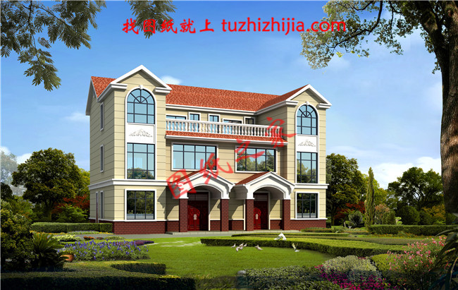 40萬(wàn)左右兄弟雙拼四間三層戶型圖及全套圖紙，戶型簡(jiǎn)單合理