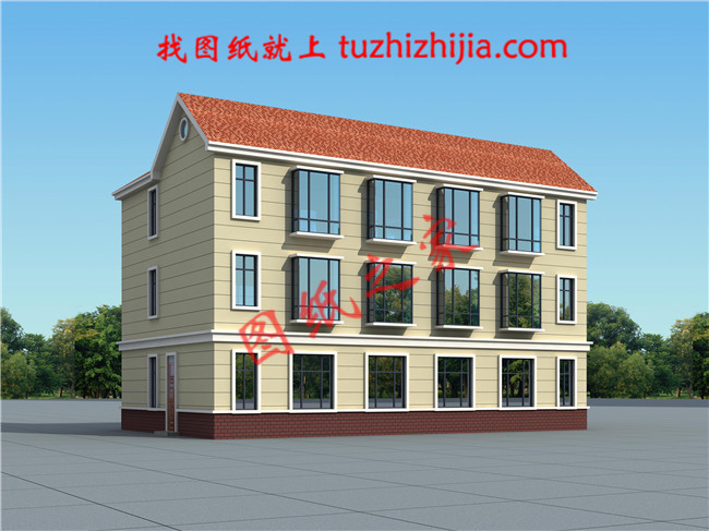 40萬(wàn)左右兄弟雙拼四間三層戶型圖及全套圖紙，戶型簡(jiǎn)單合理