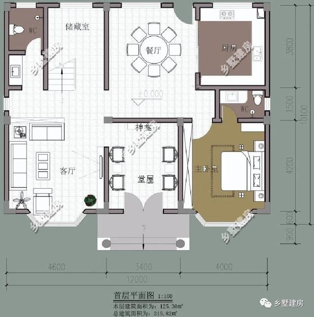 12X11米三層農(nóng)村別墅設計圖，大氣時尚，造價只要26萬？