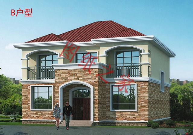 二層簡(jiǎn)約新農(nóng)村別墅設(shè)計(jì)圖，經(jīng)典又實(shí)用，都非常符合農(nóng)村居住的需求。