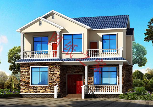 二層簡(jiǎn)約新農(nóng)村別墅設(shè)計(jì)圖，經(jīng)典又實(shí)用，都非常符合農(nóng)村居住的需求。