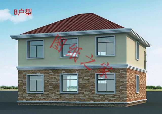 二層簡(jiǎn)約新農(nóng)村別墅設(shè)計(jì)圖，經(jīng)典又實(shí)用，都非常符合農(nóng)村居住的需求。