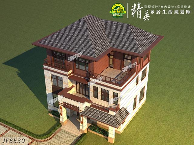 120平的宅基地，照樣也能建豪華氣派大別墅！