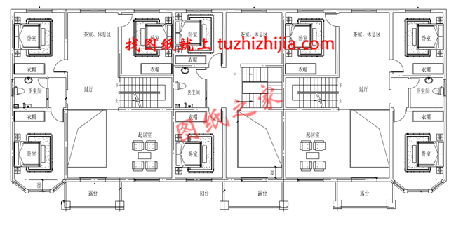新農(nóng)村三拼別墅三戶(hù)連體別墅設(shè)計(jì)圖，設(shè)計(jì)新穎美觀