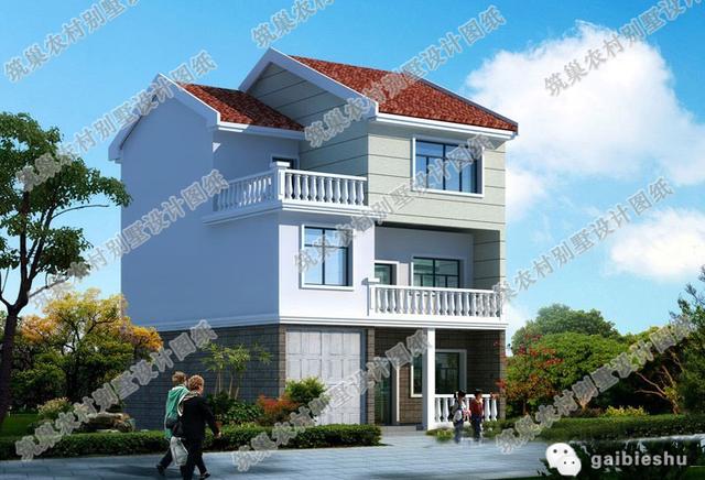 9×11米三層農(nóng)村自建房，帶車庫，簡單大氣，造價25萬，適合農(nóng)村自建