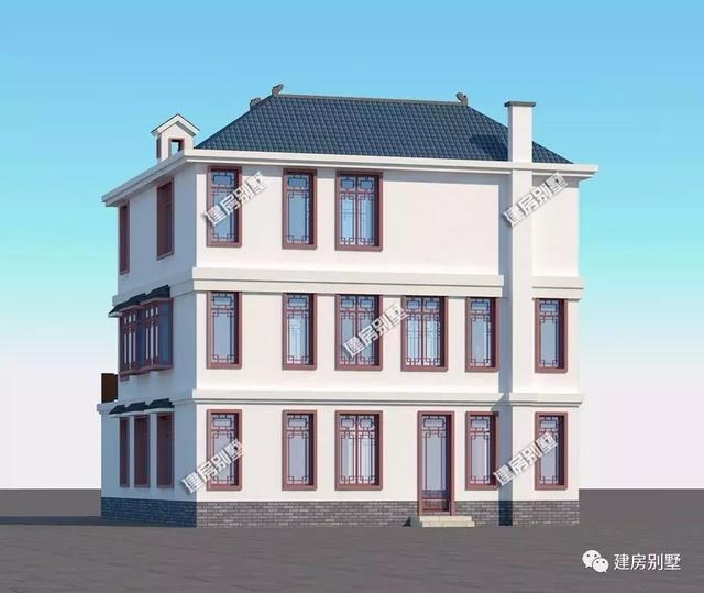 11.6×15.1米三層新中式別墅設(shè)計(jì)圖，很具有特色，在老家建一棟很亮眼