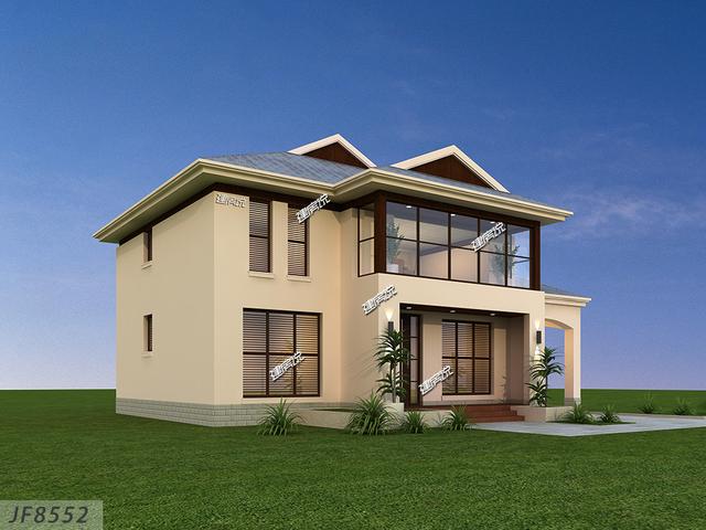 130平二層別墅設(shè)計(jì)圖，帶旋轉(zhuǎn)樓梯+車庫，真實(shí)用！