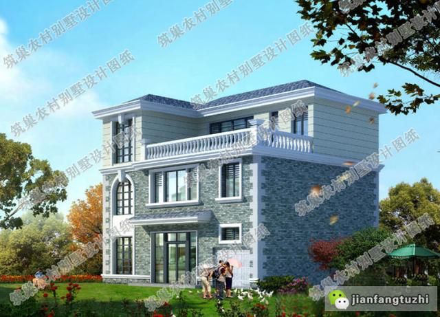 12×10米簡(jiǎn)歐三層別墅設(shè)計(jì)圖，簡(jiǎn)單易建，滿足農(nóng)村大家庭住房需求。