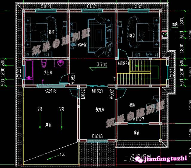 12.6x13.5米二層農(nóng)村自建房，帶露臺，簡約實用，造價25萬