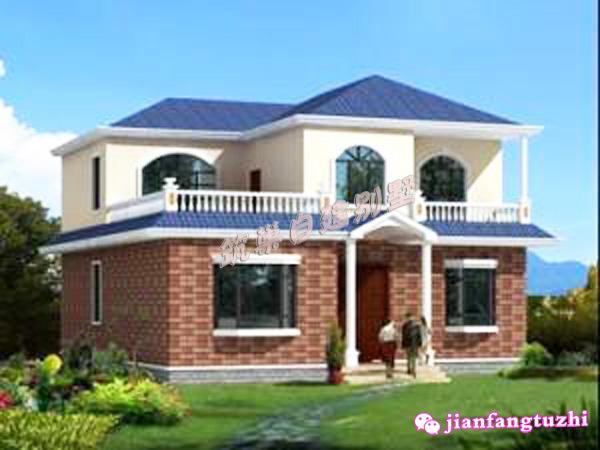 12.6x13.5米二層農(nóng)村自建房，帶露臺，簡約實用，造價25萬