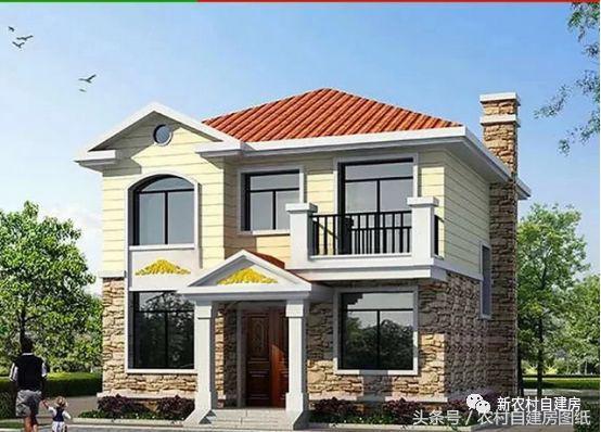 8X8米二層農(nóng)村別墅設(shè)計(jì)圖，戶型方正，精美大氣，造價(jià)經(jīng)濟(jì)實(shí)惠