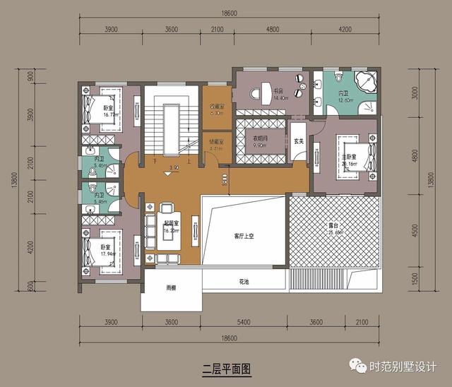 三層現(xiàn)代復(fù)式別墅設(shè)計圖，舒適愜意，帶娛樂室+茶室，適合四世同堂大家庭居住