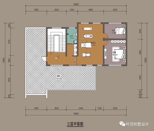 三層現(xiàn)代復(fù)式別墅設(shè)計圖，舒適愜意，帶娛樂室+茶室，適合四世同堂大家庭居住
