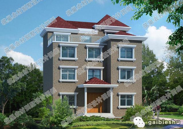 11×10米農(nóng)村簡歐四層自建房，帶大露臺，35萬以內(nèi)，適合自建