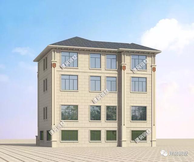 15×13.7米農(nóng)村四層別墅設(shè)計(jì)圖，帶上樓梯+架空層，外觀(guān)氣勢(shì)恢宏，建房選這款戶(hù)型絕對(duì)不虧。