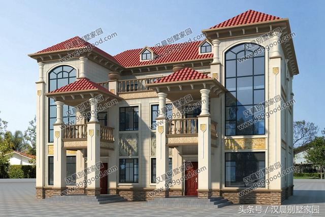 18X12.6米三層兄弟雙拼別墅設(shè)計圖，帶閣樓，經(jīng)典低調(diào)，兄弟同堂不分家