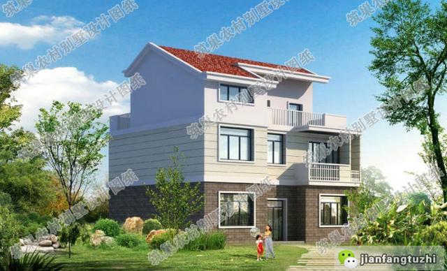 占地120平米的三層帶車庫別墅設(shè)計(jì)圖，精致實(shí)用，30萬以內(nèi)