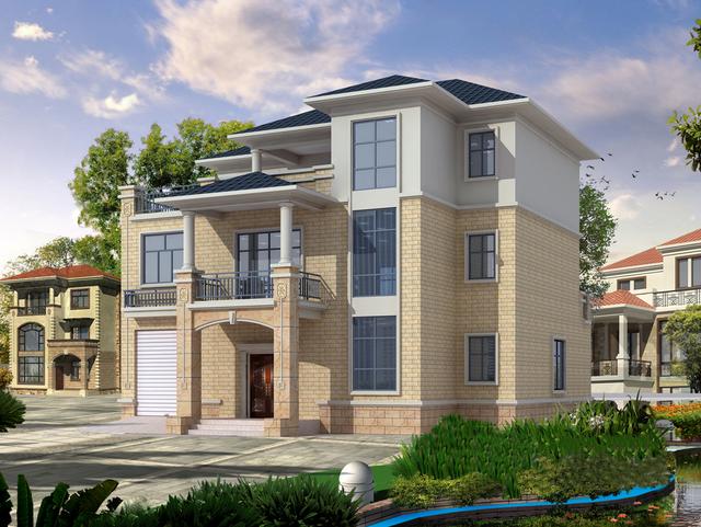 造價低的三層設(shè)計(jì)圖，露臺車庫一應(yīng)俱全！