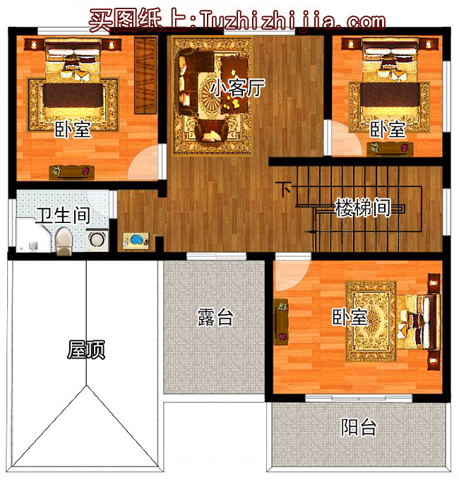 農(nóng)村120方三層自建房子設(shè)計圖紙，再過10年不會淘汰