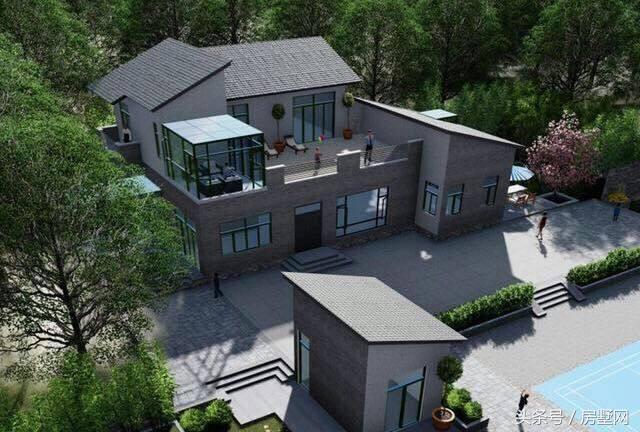 帶游泳池的別墅設(shè)計圖，親近大自然，好不愜意！