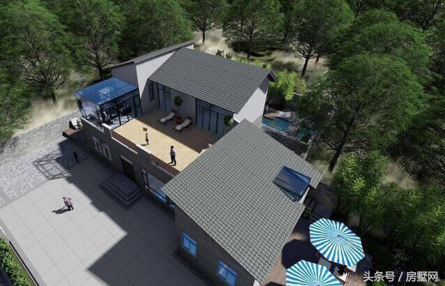 帶游泳池的別墅設(shè)計圖，親近大自然，好不愜意！