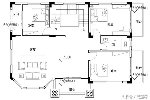 霸氣別墅設(shè)計圖，獨(dú)特的外觀，嚴(yán)謹(jǐn)?shù)慕Y(jié)構(gòu)！