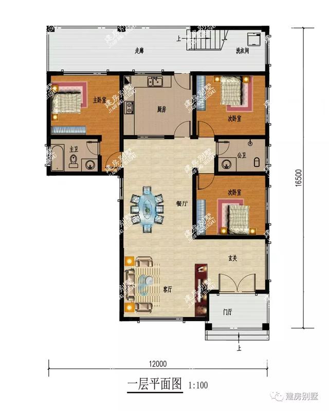面寬12米的別墅設(shè)計(jì)圖，最便宜的主體造價(jià)20萬。