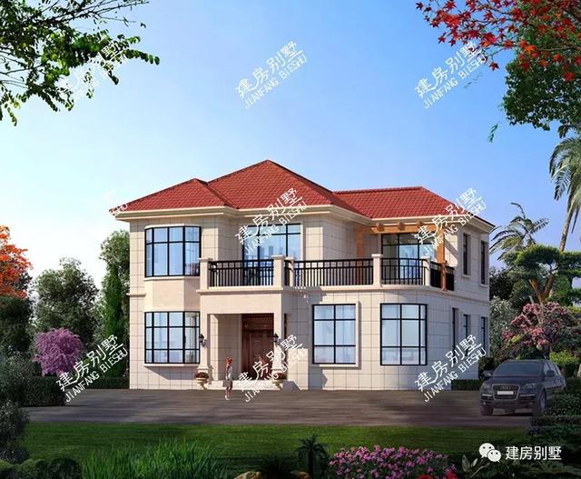 面寬12米的別墅設(shè)計(jì)圖，最便宜的主體造價(jià)20萬。