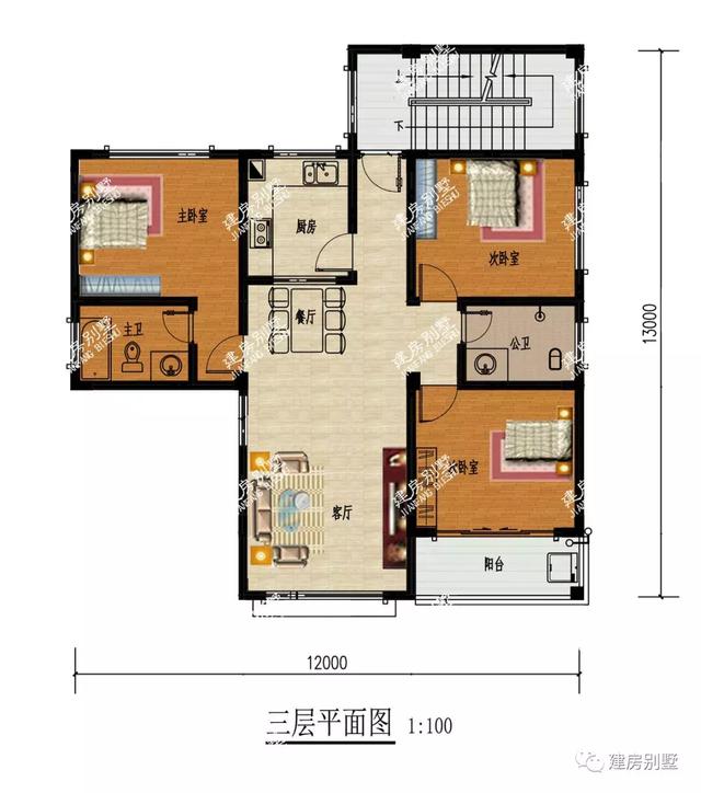 面寬12米的別墅設(shè)計(jì)圖，最便宜的主體造價(jià)20萬。
