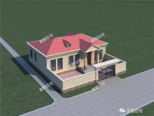 帶院子的一層農(nóng)村自建房，造價低廉，經(jīng)典戶型。