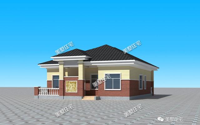 帶院子的一層農(nóng)村自建房，造價低廉，經(jīng)典戶型。