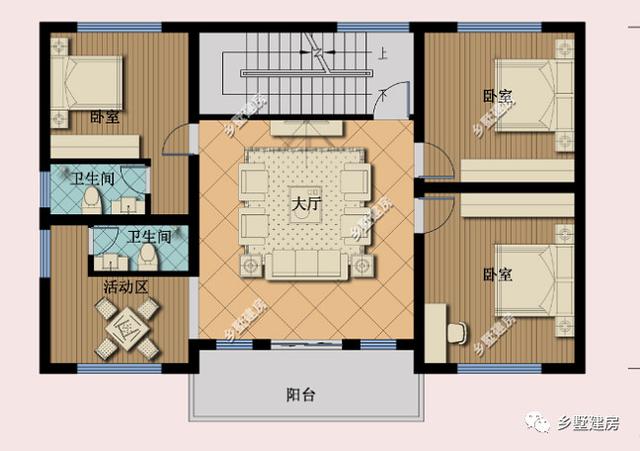 三層別墅設(shè)計圖，坡屋頂和平屋頂?shù)慕Y(jié)合，這樣的屋頂跟豐收季更配哦