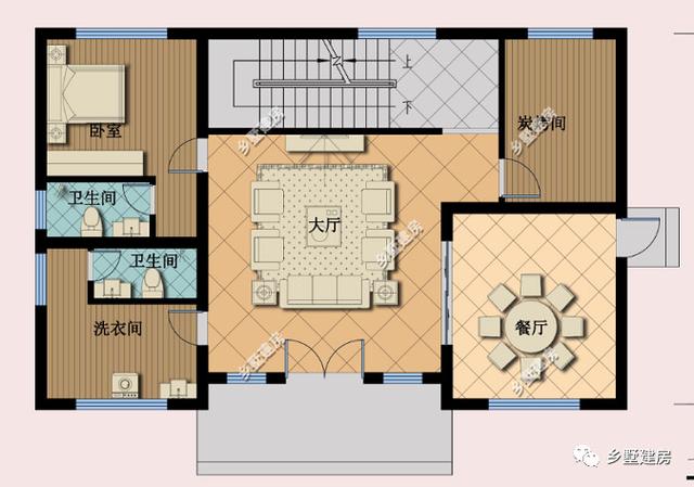 三層別墅設(shè)計圖，坡屋頂和平屋頂?shù)慕Y(jié)合，這樣的屋頂跟豐收季更配哦