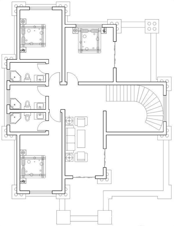 二層歐式別墅設(shè)計(jì)圖，巧奪天工，活力十足。