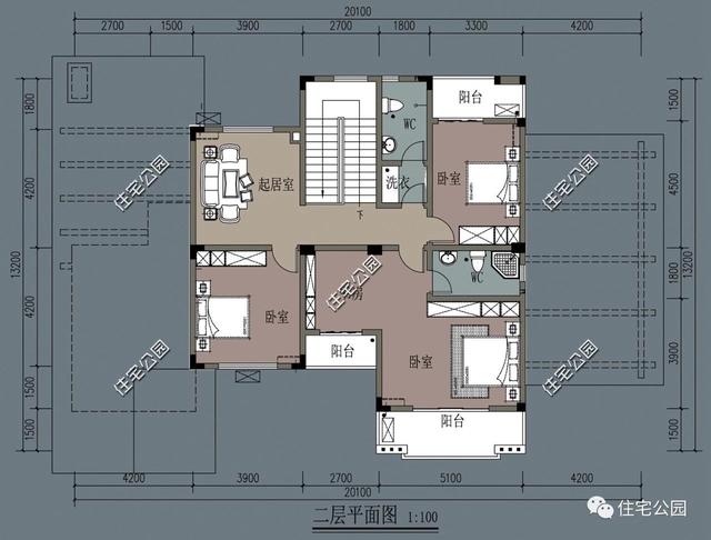 兩層別墅設(shè)計(jì)圖，經(jīng)濟(jì)實(shí)用，外型美觀，布局合理。