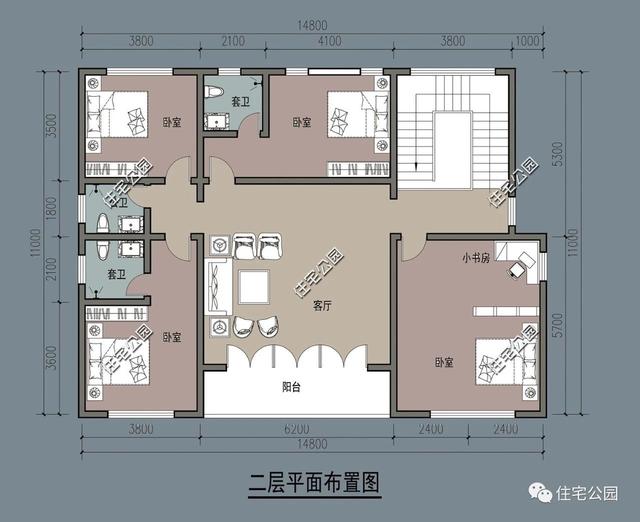兩層別墅設(shè)計(jì)圖，經(jīng)濟(jì)實(shí)用，外型美觀，布局合理。