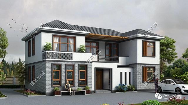 兩層別墅設(shè)計(jì)圖，經(jīng)濟(jì)實(shí)用，外型美觀，布局合理。