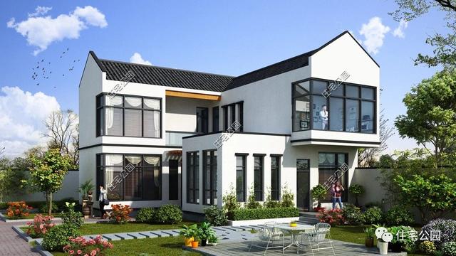 兩層別墅設(shè)計(jì)圖，經(jīng)濟(jì)實(shí)用，外型美觀，布局合理。