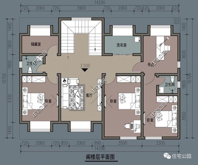 兩層別墅設(shè)計(jì)圖，經(jīng)濟(jì)實(shí)用，外型美觀，布局合理。