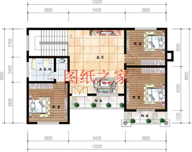 二層別墅設計圖，外觀新穎漂亮、布局科學合理，您的首選！