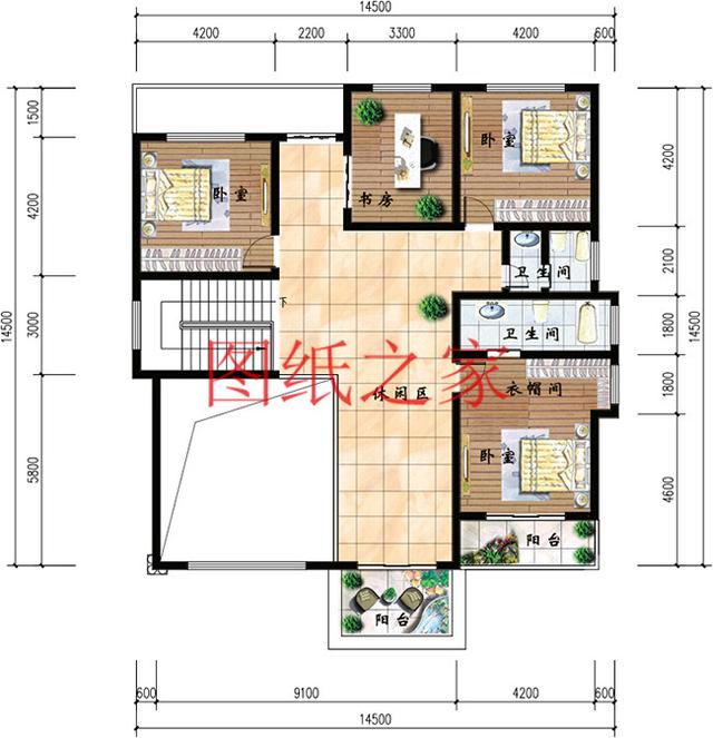 二層別墅設計圖，外觀新穎漂亮、布局科學合理，您的首選！