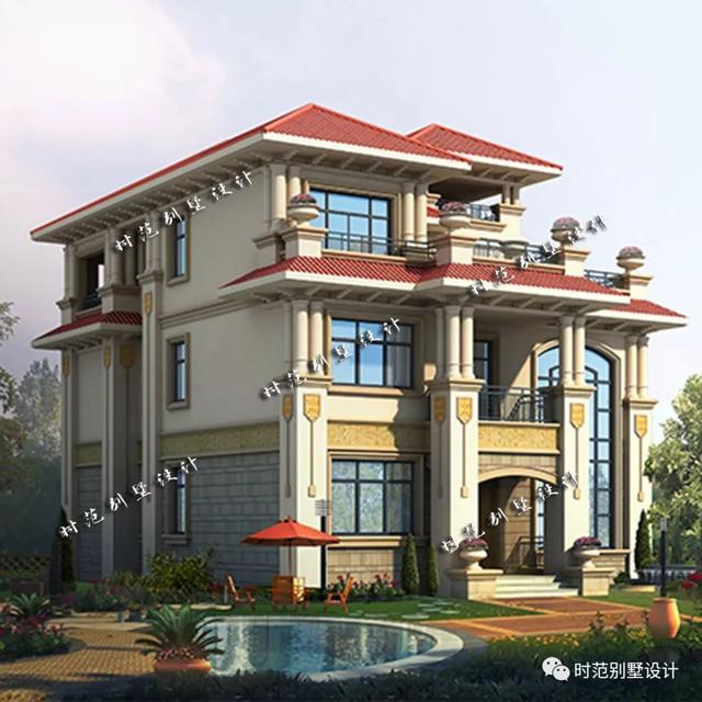 三層歐式復式別墅設計圖，挑空客廳多陽臺，讓您樂趣無窮！