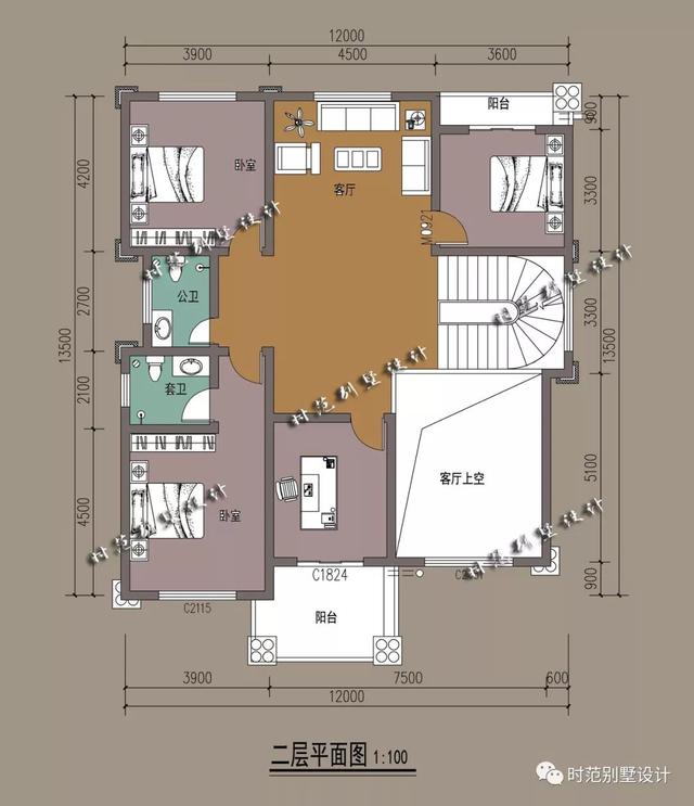 三層歐式復式別墅設計圖，挑空客廳多陽臺，讓您樂趣無窮！