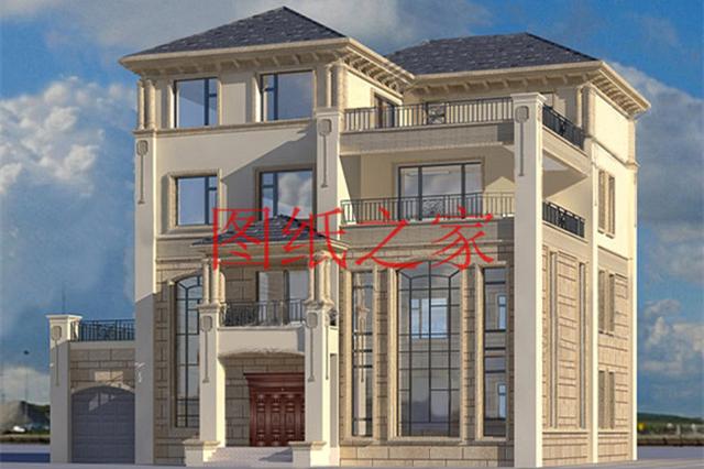 非常豪華大氣的農(nóng)村四層別墅設(shè)計(jì)圖，建成之后肯定人人羨慕