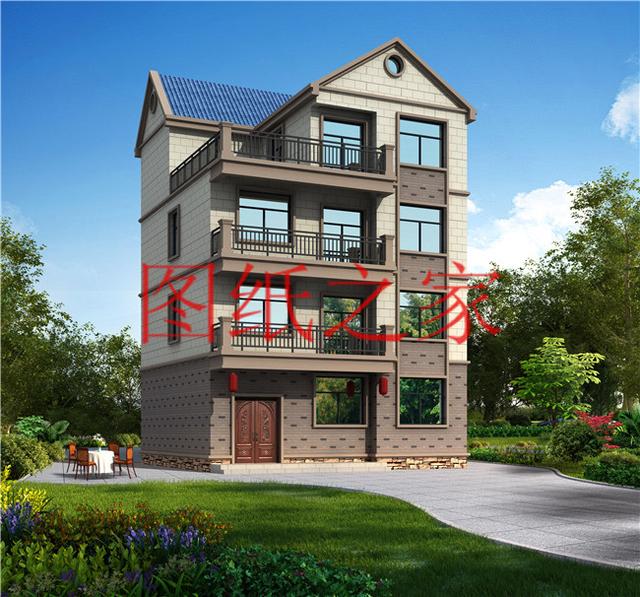 非常豪華大氣的農(nóng)村四層別墅設(shè)計(jì)圖，建成之后肯定人人羨慕