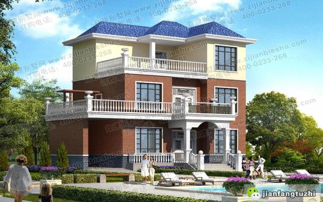 5款十分受歡迎的三層農(nóng)村自建房（全套）施工效果圖，占地面積約130㎡