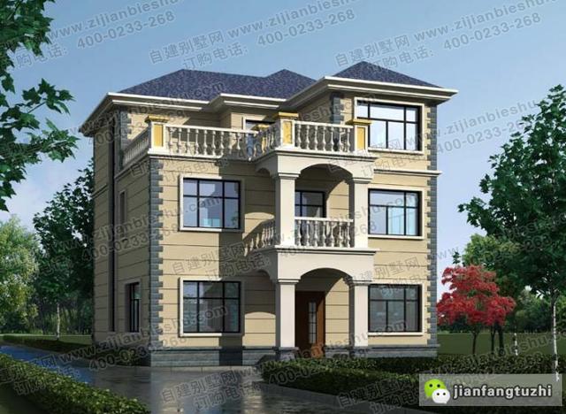 5款十分受歡迎的三層農(nóng)村自建房（全套）施工效果圖，占地面積約130㎡