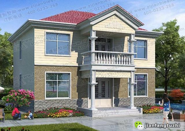 5款二層占地120㎡左右農(nóng)村別墅全套設(shè)計(jì)施工圖，造價(jià)都在30萬以內(nèi)